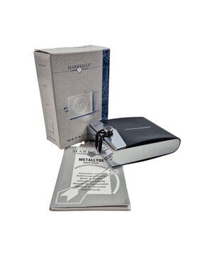 Marksman Quartz Travel Alarm Clock Metallyde Cover Manual Johnston Murphy NIB